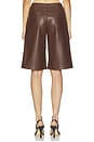 view 5 of 6 Faux Leather Pleated Trouser Short in Chicory Coffee