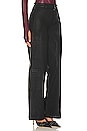 view 2 of 4 High Rise Welt Pocket Cargo Wide Leg in Coated Black Beauty