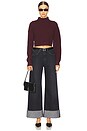 view 5 of 6 Jodie Seamed Front Yoke Wide Leg in Milano Noir