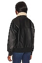 view 4 of 5 Oversized Leather Bomber Jacket in Black