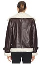 view 3 of 4 Vegan Leather Sherpa Jacket in Black Coffee