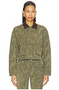 view 2 of 5 Faux Suede Chore Jacket in Army Green