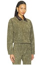 view 4 of 5 Faux Suede Chore Jacket in Army Green