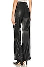 view 3 of 4 High Rise Faux Leather Wide Leg Cargo in Black