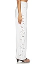 view 3 of 6 James High Rise Wide Leg Pants in Embroidered White