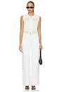 view 5 of 6 James High Rise Wide Leg Pants in Embroidered White