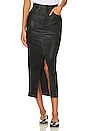 view 1 of 4 Faux Leather Reconstructed Skirt in Black