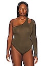 view 4 of 10 X Zoe Costello Asymmetrical Bodysuit in Olive Night