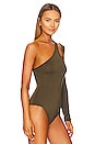 view 5 of 10 X Zoe Costello Asymmetrical Bodysuit in Olive Night