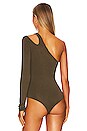 view 7 of 10 X Zoe Costello Asymmetrical Bodysuit in Olive Night