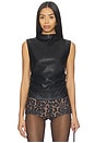 view 1 of 4 Vegan Leather Top in Black
