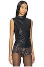 view 2 of 4 Vegan Leather Top in Black