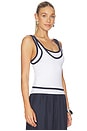 view 2 of 4 Layered Tank Top in White & Navy