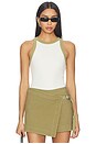 view 1 of 4 Ribbed Racer Tank Top in Cannoli Herb