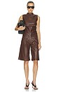 view 5 of 4 Faux Leather Ruched Top in Chicory Coffee