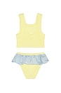 view 2 of 2 MAILLOT DE BAIN 2 PIÈCES DUO OLIVE in Butter & Metallic Ice Blue