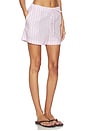 view 2 of 6 Cabana Stripe Embroidered Shorts in Pink