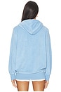 view 3 of 4 Towelling Embroidered Hoodie in Cornflower