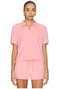 view 1 of 5 Towelling Embroidered Polo in Pink
