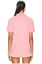 view 3 of 5 Towelling Embroidered Polo in Pink