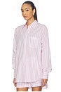 view 2 of 5 Cabana Stripe Embroidered Shirt in Pink