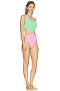 view 2 of 3 Page One Piece in Lime & Bubblegum