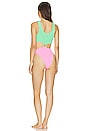 view 3 of 3 Page One Piece in Lime & Bubblegum