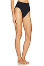view 2 of 4 High Waist Bikini Bottom in Crinkle Black