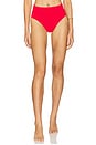 view 1 of 4 High Waist Bikini Bottom in Crinkle Red