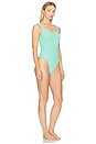 view 3 of 3 Square Neck One Piece Swimsuit in Metallic Mint