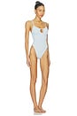view 2 of 4 Mia Beaded One Piece in Metallic Ice Blue