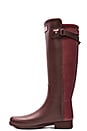 view 5 of 5 Original Refined Back Strap Short Rain Boot in Umber & Lava Red