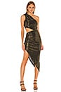 view 1 of 5 Wonder Midi Dress in Black & Gold