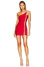 view 1 of 5 Alisha One Shoulder Dress in Red