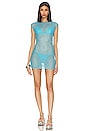 view 1 of 4 Hyde Sequin Knit Mini Dress in Blue