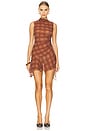 view 1 of 4 Amari Mini Dress in Brown Plaid