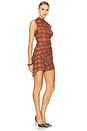 view 2 of 4 МИНИ ПЛАТЬЕ AMARI in Brown Plaid