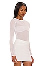 view 3 of 5 Aya Glow In The Dark Mesh Top in White Glow