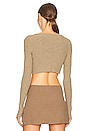 view 3 of 4 Lua Cropped Keyhole Sweater in Taupe