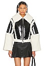 view 2 of 5 Lalita Faux Shearling Leather Jacket in Black & Ivory