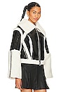 view 3 of 5 Lalita Faux Shearling Leather Jacket in Black & Ivory
