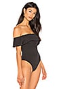 view 3 of 5 Off Shoulder Cheeky Bodysuit in Charcoal