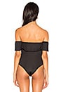 view 4 of 5 Off Shoulder Cheeky Bodysuit in Charcoal