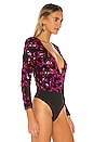 view 3 of 6 Matilda Bodysuit in Fuchsia & Black