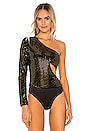 view 2 of 7 Karly Bodysuit in Black & Gold