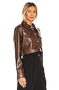 view 2 of 4 Derya Crop Shirt in Brown Snake