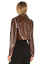 view 3 of 4 Derya Crop Shirt in Brown Snake