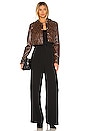 view 4 of 4 Derya Crop Shirt in Brown Snake