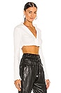 view 2 of 4 Cropped Thermal Top in White