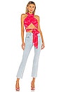 view 4 of 4 Rios Wrap Halter Top in Strawberry Tie Dye